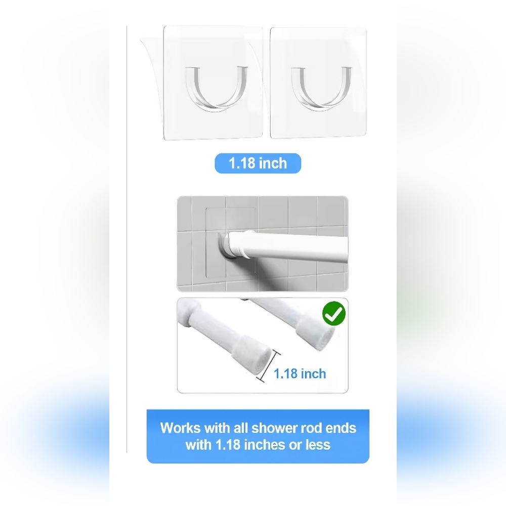 Shower Rod Holder w/Strong Adhesive